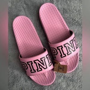 VICTORIA SECRET PINK SLIDES (BRAND NEW W/TAGS)SIZE LARGE 9/10!!!!
